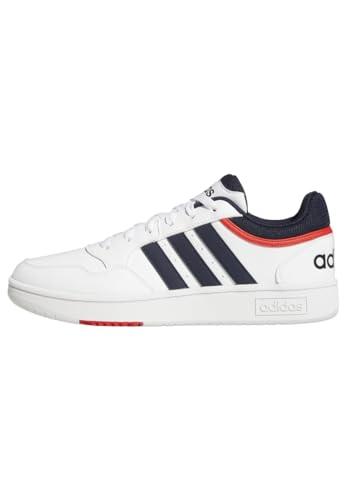 adidas Hoops 3.0 Low Classic Vintage Shoes, Sneakers Uomo, Bianco Ftwr White Legend Ink Vivid Red, 45 1/3 EU