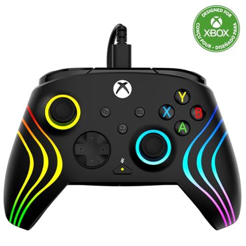 Turtle Beach Afterglow Wave Controller Gamepad RGB cablato nero - Con licenza per Xbox Series XS, Xbox One e Windows - Pulsanti programmabili, grilletti effetto Hall, controlli audio