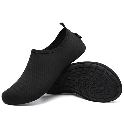 SAGUARO Scarpe da Scoglio Uomo Donna Scarpette Scoglio Leggere Scarpe Mare Asciugatura Rapida Scarpette Mare Scarpe Spiaggia Antiscivolo Scarpe per Acqua Immersione Surf Nero Ricco Gr. 42/43 EU