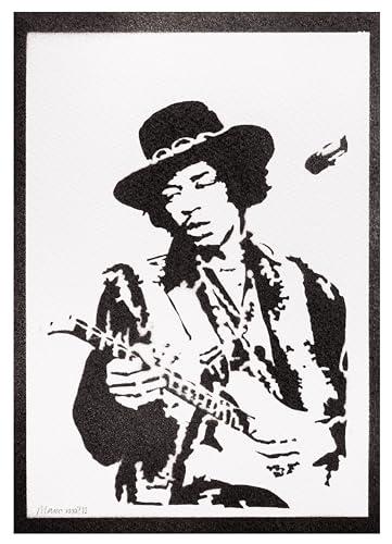 moreno-mata Autentici Graffiti Fatti a Mano Jimi Hend... Handmade Poster Musica Quadro Moderno Soggiorno Decorazione Parete Regalo Uomo e Donna