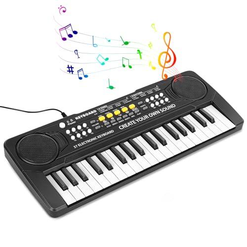 NonKob Pianola per Scuola Media e Bambini, 37 Tasti Tastiera Musicale Pianola, Tastiera Bambini Portatile Elettronica Multifunzione Educativo Giocattolo Regalo per 3 4 5 6+ Anni