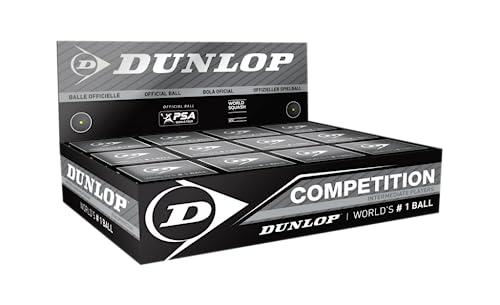 Dunlop Squash Balls Competition Gialle, 12 palline, per principianti ed esperti – velocità lenta
