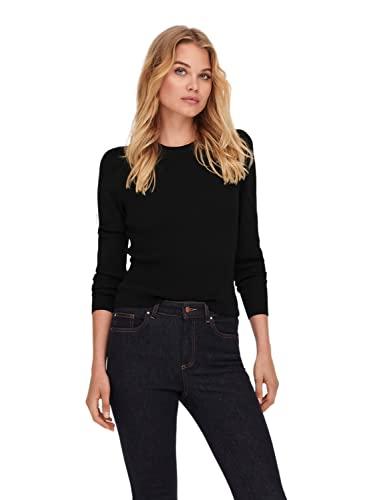 ONLY ONLSALLY L/S Puff Pullover Knt Noos, Black, M da Donna