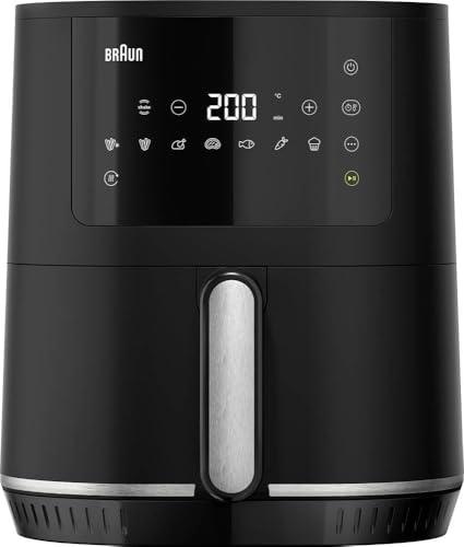 Braun MultiFry5 HF5030IBK, Friggitrice ad Aria, Capacità 6L, 8 Programmi di Cottura, Display Digitale LED, Piedini Antiscivolo, Temperatura 80-200°, Cestello Lavabile Lavastoviglie, 1700W, Nero Opaco