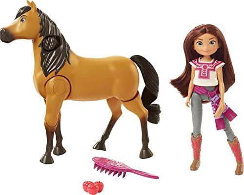 Spirit - Il Ribelle Lucky e Spirit all'Avventura con Cavallo Articolato con Lunga Coda da Spazzolare e Accessori, Giocattolo per Bambini 3+Anni, Multicolore, GXF95