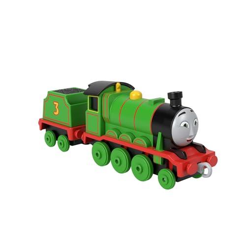 Il Trenino Thomas - Henry Locomotiva in metallo die cast, trenino a spinta con vagone merci, giocattolo per bambini, 3+ anni, HMC43