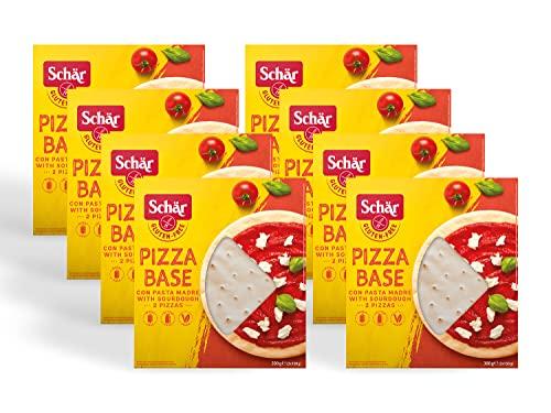 Schär, Pizza Base con Pasta Madre, Fondo Pizza da Farcire Senza Glutine, Vegano, 8 Confezioni, 300g