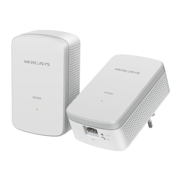 MERCUSYS MP300 KIT Powerline Kit Homeplug AV2 Fino a 600Mbps, Fino a 300 Metri, Porta LAN, Plug and Play, Compatibile con Tutti i Router, Risparmia all'85% sull'Energia