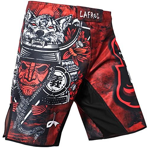 LAFROI - Pantaloni da MMA, Boxe, Cross Training e Altri Sport da Combattimento, con Coulisse e Tasca, QJK01, Warrior, M