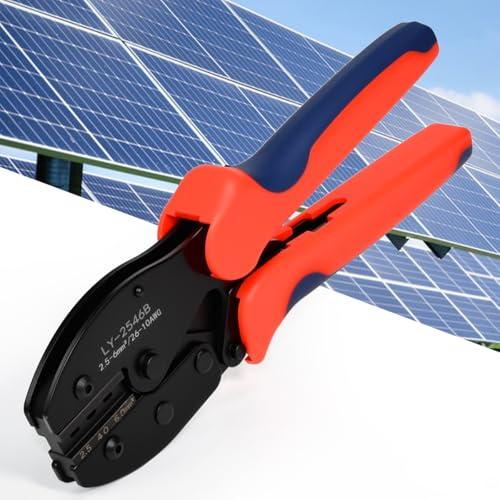 Zuxbolf Pinza Crimpatrice Capicorda,Pinza Crimpatrice Solare,Strumento Crimpatura Capicorda,Strumento di Crimpatura per Connettori Solari per Connettori Elettrici, Tagliacavi/Spelacavi (MC-4)