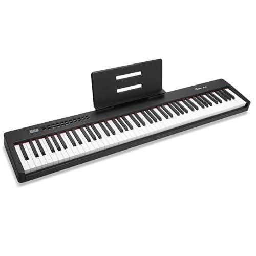 Rosen P21 Tastiera Semi-Pesata 88 Tasti Pianoforte Digitale per Principianti, Pianoforte Elettrico Portatile con Pedale di Sostegno e Alimentazione, Nero