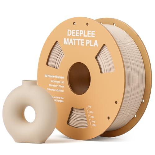 DEEPLEE Filamento Matte PLA 1,75 mm, Opaco PLA Filamenti per Stampante 3D con Precisione Dimensionale +/- 0,02 mm, per la Maggior parte delle Stampanti 3D FDM, Beige 1KG