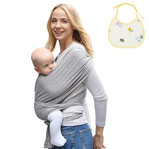 Aolso Fascia Porta Bebe Neonato Facile da Indossare, Regolabile e Unisex, Marsupio Neonati Multiuso, Trasporto a Mani Libere, Traspirante Leggero, Ideale Neonati da 3-36 Mesi(Inferiore a 20kg)