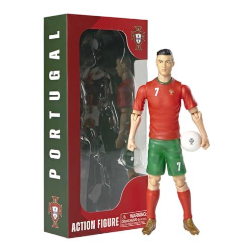 Megableu - Statuetta Calcio Ronaldo - 20 cm - Grande Figura Calciatore Realistico & Articolato - Licenza Ufficiale - 10 Punti Articolazione - Giocattolo Calcio Team Portogallo - Idea Regalo Fan