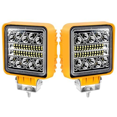 AnTom LED luci da lavoro 2Pcs -12/24/36V fari led 6000K 3500LM impermeabile IP68 per escavatori, trattori, trattori, carrelli elevatori, ATV, camion, offroad