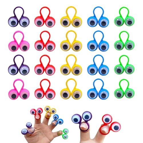 20 PCS Colorato Giocattolo Dito Occhio, marionette da mano, Occhio Dito Burattino Borsa Favore Giocattolo Per Bambini Compleanno Festa Di Halloween (Colore casuale)