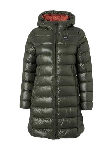 Blauer Giubbino lungo Impermeabile Trench Imbottito in ovatta da donna, MICRO RIP, modello ADELAIDE 25WBLDK02069 (IT, Testo, L, Regular, Regular, 678RU verde int. ruggine)