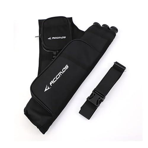 Freccia Supporto Vaso per Frecce Tri-barile Faretra Appendibile Anca in Vita Faretra Per Arco Compound Arco Ricurvo Tiro con l'arco (Right Hand Black)