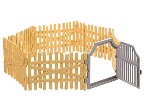 Giocattolo Recinto Fattoria per Recinzione per Cavalli 7Pcs Giocattolo di Recinzione in Plastica per Stalla per Cavalli Regalo Educativo Decorazione Micro Paesaggio (Giallo)