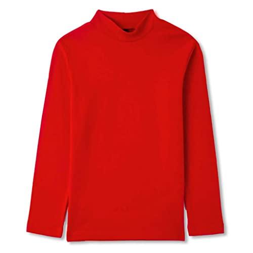 Lupetto rosso bambino e bambina in caldo cotone – Made in Italy – Maglia termica invernale a collo alto, morbidissima e traspirante, perfetta per scuola, recite e feste di Natale – Taglia 12 anni