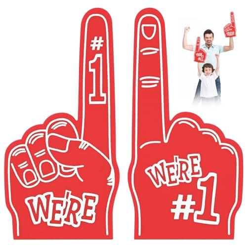 Aolso 2 Dita Giganti in Schiuma, Dita in Schiuma per Mani, Dito Gigante in Schiuma, Accessori per Appassionati di Sport, Mano in Schiuma per Feste Ed Eventi, Cheerleading(Rosso)