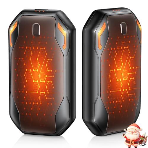 PHEJIE Scaldamani Ricaricabile, 2 Pack Scaldamani Elettrico Portatile, 3 Livelli di Temperatura da 40-55°C,6000mAh Scaldamani Ricaricabile Unisex per Interni Esterni Golf Campeggio Regali Invernali
