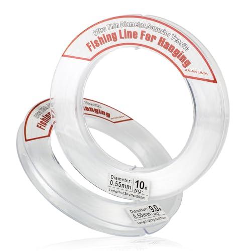 Filo da pesca trasparente da 18,1 m, filo invisibile da appendere, in nylon resistente, supporta 18,1 kg, per decorazioni da appendere a ghirlanda di palloncini