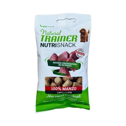 Snack cane natural trainer 100% manzo | 6 confezioni da 20 grammi l'una. Alimento adatto per cani cuccioli e adulti di tutte le taglie.