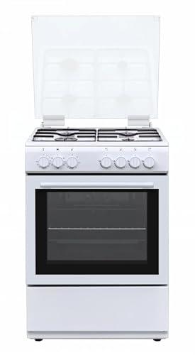 DL 664 EW - Cucina a gas con forno elettrico, 4 fuochi, 60x60 cm, bianco, Classe energetica A