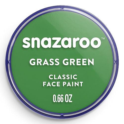 Snazaroo - Pittura Per Viso e Corpo, Trucchi da Viso per Travestimenti, per Bambini e Adulti, 18ML, Colore Verde Prato