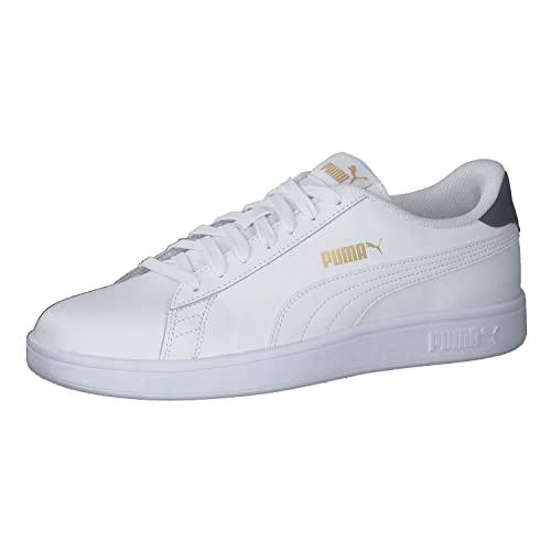 PUMA Smash V2 L, Sneakers Unisex - Adulto, Bianco White White Peacoat Team Gold, 39 EU