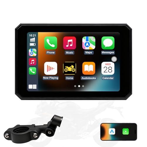 OBEST Carplay Moto e Android Auto,con Touchscreen IPS Impermeabile da 5 pollici. Supporta lo Streaming Musicale Bluetooth, la Navigazione GPS, la Funzionalità di Assistente Vocale e altro Ancora.