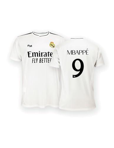 Real Madrid Prima Maglia Stagione 24/25, Mbappé, 12 Anni, Replica Home con Licenza Ufficiale
