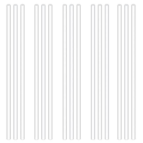 Sweet 15 Pezzi Acrylico Trasparente Rotondo Canne Kit - Diametro 5mm, Lunghezza 300mm, Bianco Solido Bar per DIY