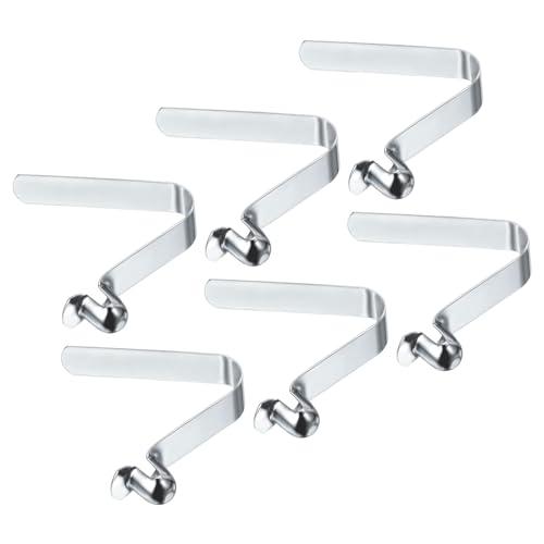 PATIKIL 9x8mm Fermi per Pagaie da Kayak, Confezione da 6 Fermi per Asta Tenda in Acciaio a Forma di V con Pulsante a Molla per Bloccato Tubi Asta per Campeggio Tendalino