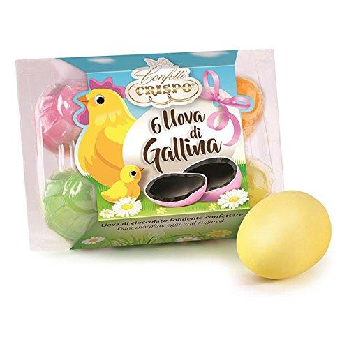 6 UOVA DI GALLINA CONFETTATE EXTRA FONDENTE BLISTER OVETTI CIOCCOLATO CRISPO