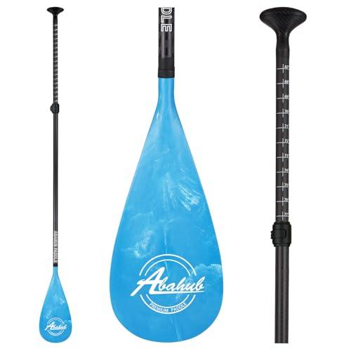 Abahub Pagaia Sup Carbonio con Borsa da Paddle Remi Telescopica Stand Up Paddle per Tavola Surf SUP, Albero in Carbonio da 170-218 cm Lama in Plastica Nero/Grigia/Blu/Arancione/Rossa/Gialla