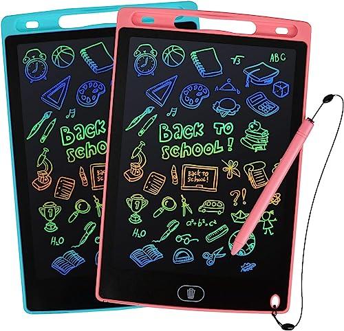Confezione da 2 tavolette da scrittura LCD, Doodle Scribbler Pad da 8,5 pollici schermo colorato tavolo da disegno regalo per bambini, giocattoli educativi per ragazzi e ragazze 3-6 anni