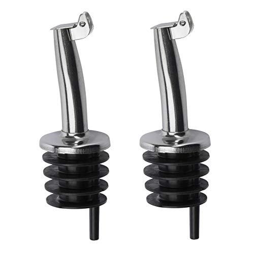 Westmark 2 Beccucci per Bottiglie di Liquori, Olio e Aceto, Metallo/Acciaio Inossidabile, Tappi in Plastica, Inox Gastro, Argento, 46822280