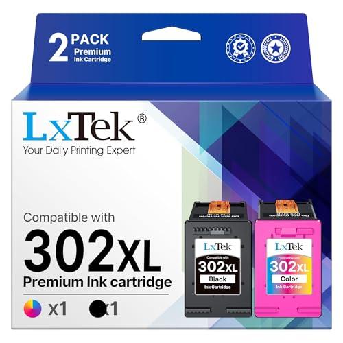 LxTek 302 XL Rigenerate per HP 302 302XL Cartucce d'inchiostro Sostituzione per HP Officejet 3830 3834 4650 4651 per DeskJet 1110 2130 2134 3630 3632 per Envy 4520 4521 4522 (Nero Tricromia, 2-Pack)