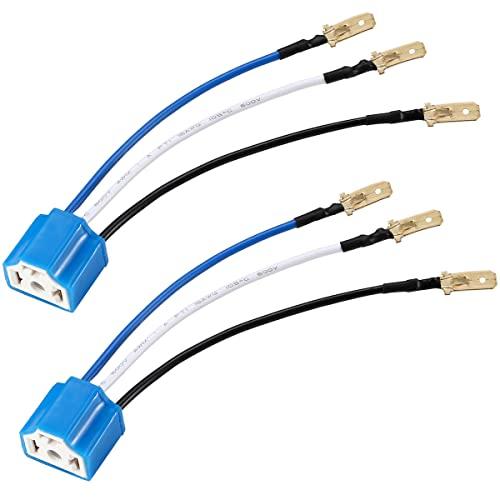 Greluma 2 pezzi di ceramica prese H4 H4 9003 HB2 cablaggio H4 a 3 pin adattatore connettore faro per auto camion barca faro marino retrofit fendinebbia