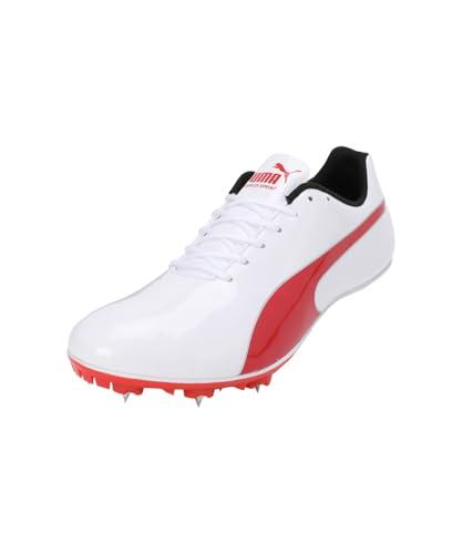PUMA Evospeed Sprint 14.5, Track And Field Shoe Unisex-Adulto, White Red Silver, 47 EU