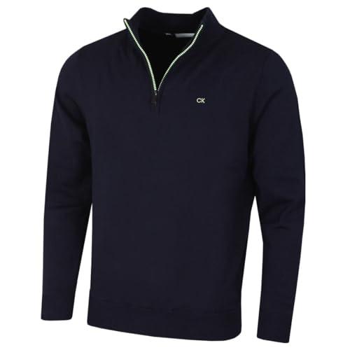 Calvin Klein Uomo 2025 Campus Maglione per Tutte Stagioni - Marina/Lime - L