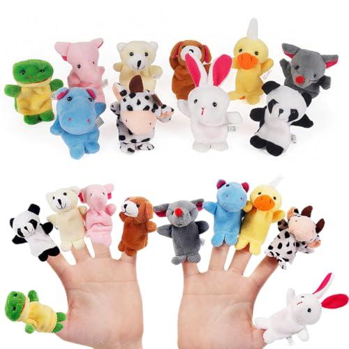LACHT Marionette per Bambini,10 Pezzi Marionette da Mano,Animali Burattini,delle Dita Burattino di Peluche, Burattino Animale Dito Set, Burattini da Dito per narrazione Giochi Ruolo insegnamento