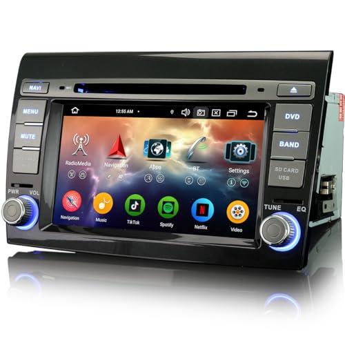 erisin 8-Core 4GB+64GB Android 14 Bluetooth 5.0 Carplay Autoradio per Fiat Bravo Supporto Android Auto GPS DSP WiFi DVD Dab+ FM Radio Navigatore OBD2 RDS