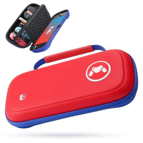 Custodia per Nintendo Switch 2 2025, Design Ammortizzante a Nido d'ape Migliorato, Borsa Rigida da Viaggio per Console Nintendo Switch 2 e Accessori, 10 Slot per Schede di Gioco (Rosso)