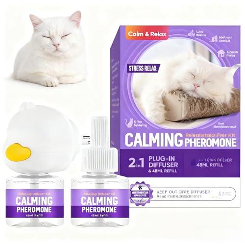 MOSKILA Diffusore Feromoni per Gatti 2 in 1, Calmante per Gatti Ideale per Antistress, Sostegno in Caso di Ansia, Stress e Altri Comportamenti, Adatto per Casa, Viaggi e attività All'Aperto