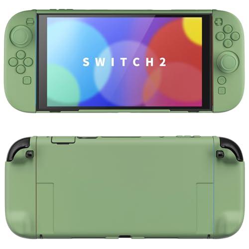 playvital per Switch 2 Cover Rigida Dockable, Custodia Protettiva Supporto Pieghevole Accessori per Nintendo Switch 2 Console, Copri Tasti & Gommini per Joycon 2, Matcha Verde