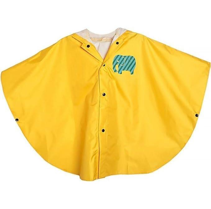 LATRAT Mantella Antipioggia Bambino, per Pioggia Unisex per Bambini, Mantellina Pioggia Bimbo Impermeabile con Cappuccio 100% Antipioggia e Traspirante, M, Giallo