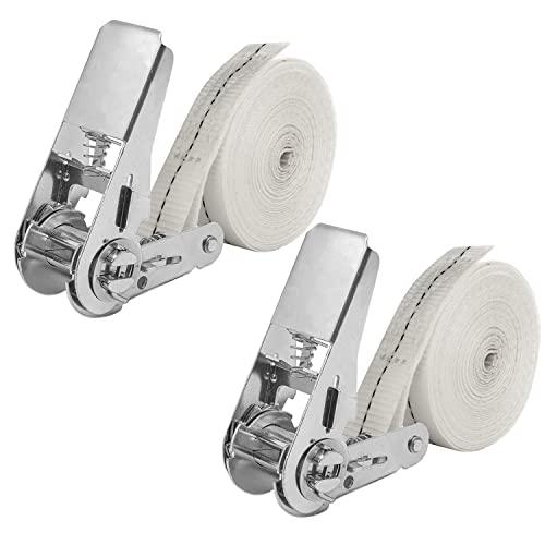NIUXX Cinghie di serraggio con cricchetto, 2 cinghie da 6 m, 25 mm, carico 800 kg